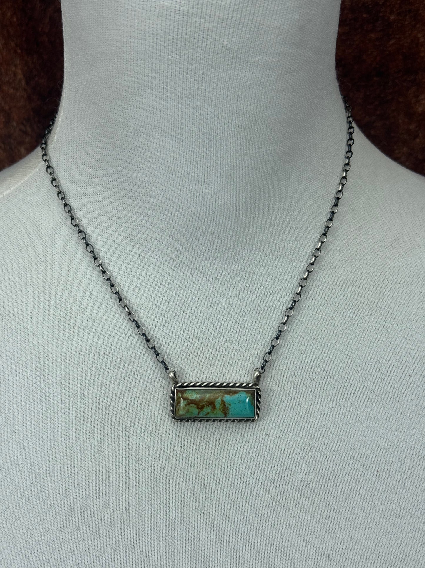 Kingman Turquoise Bar Necklace