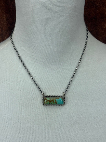 Kingman Turquoise Bar Necklace