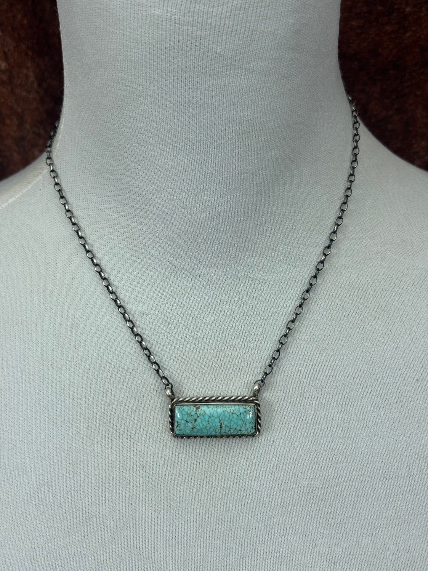Kingman Turquoise Bar Necklace