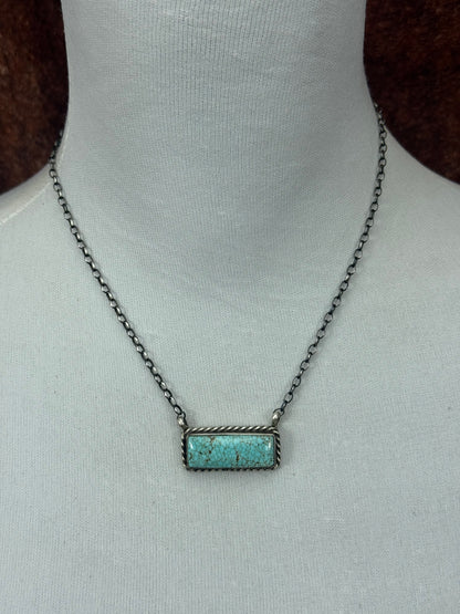 Kingman Turquoise Bar Necklace
