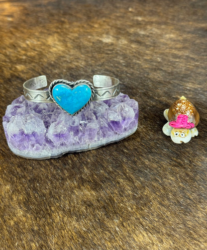Blue Kingman Turquosie Heart Bracelet