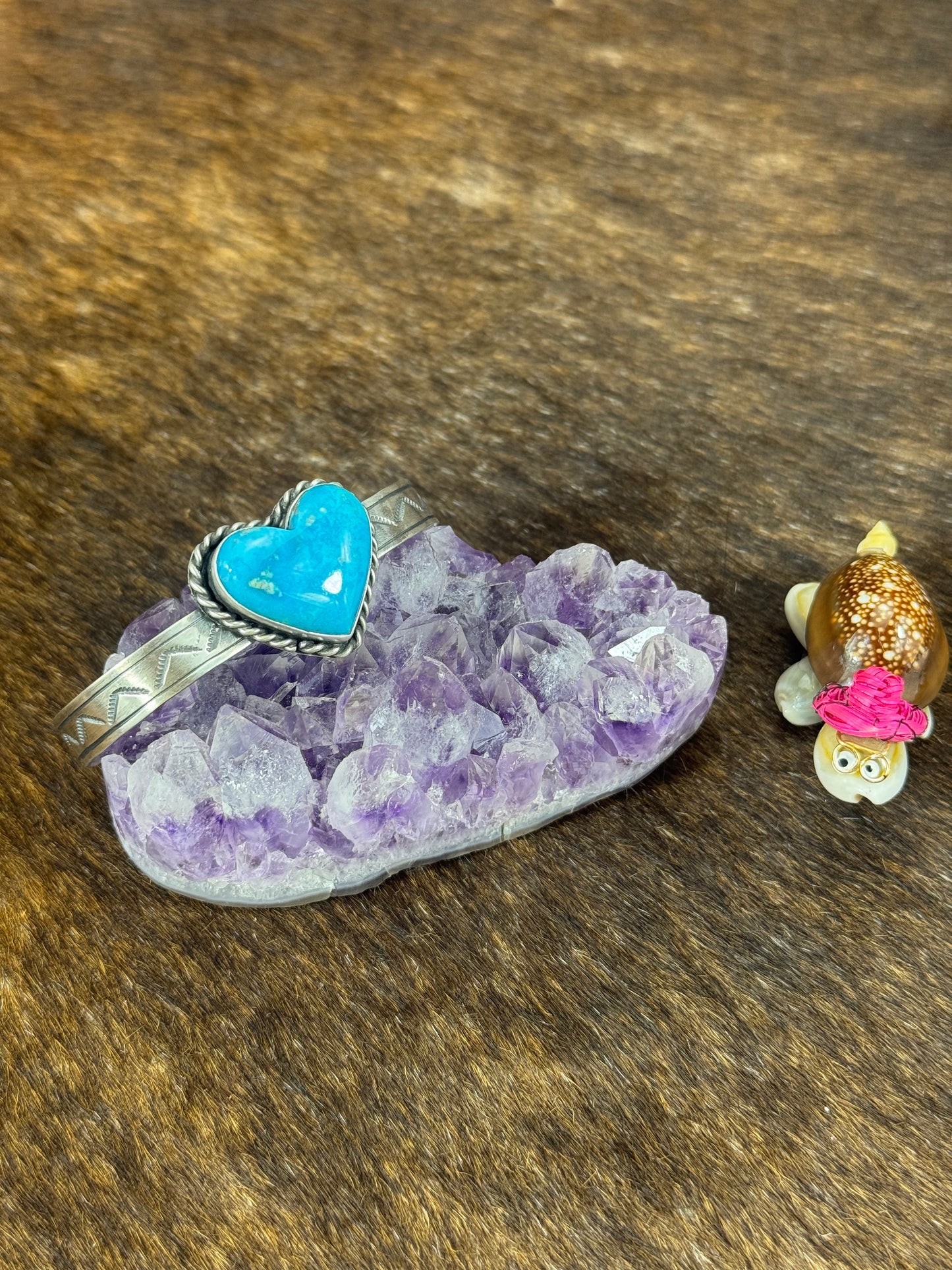 Blue Kingman Turquosie Heart Bracelet