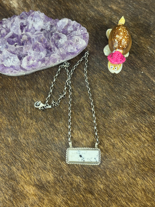 White Buffalo Bar Necklace