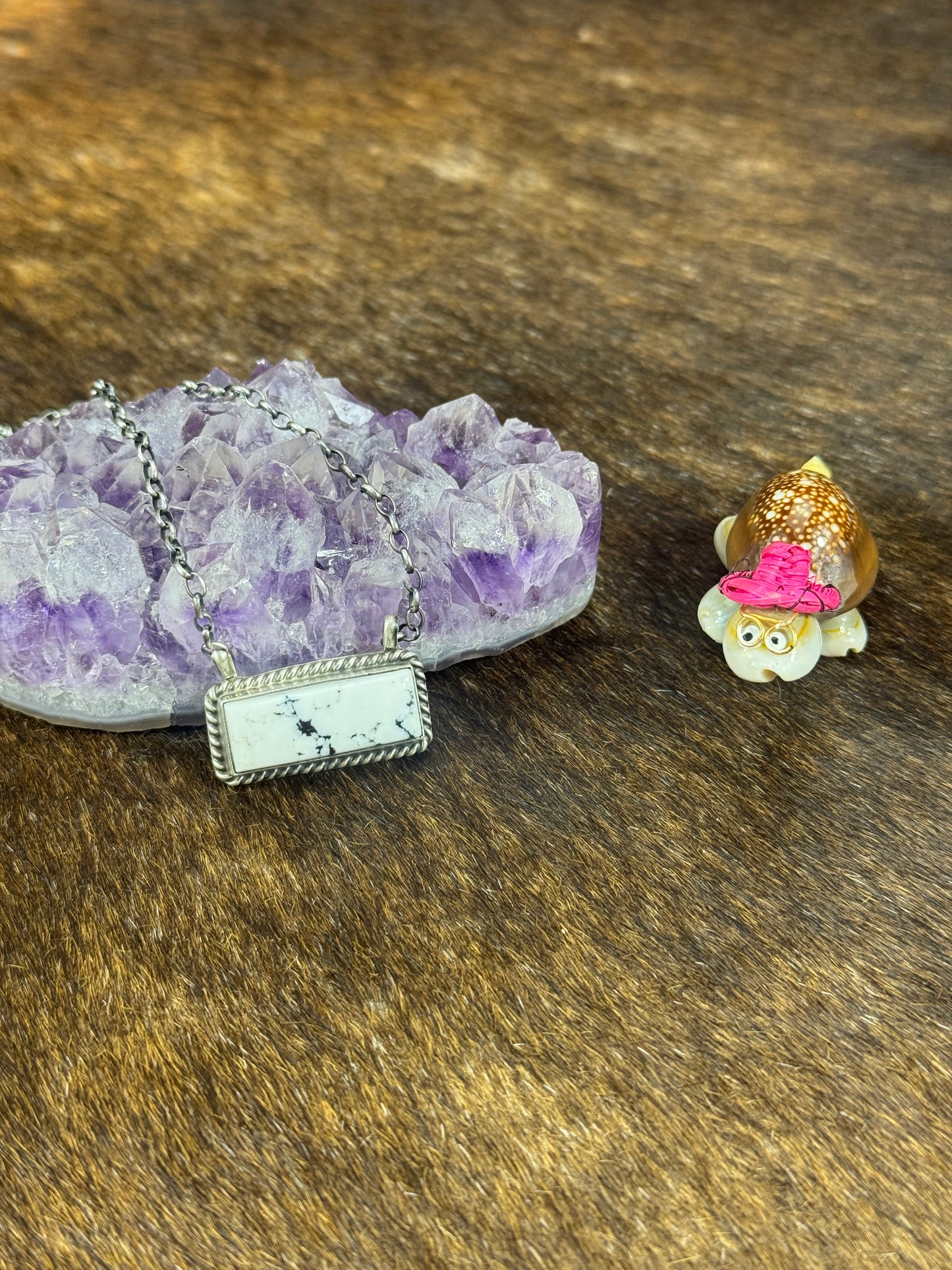 White Buffalo Bar Necklace