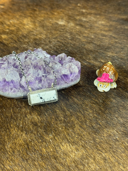 White Buffalo Bar Necklace