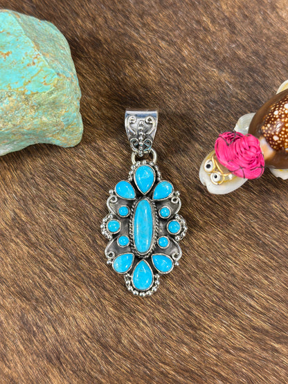 Kingman Turquoise Cluster Pendant
