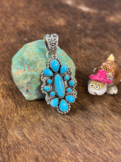 Kingman Turquoise Cluster Pendant