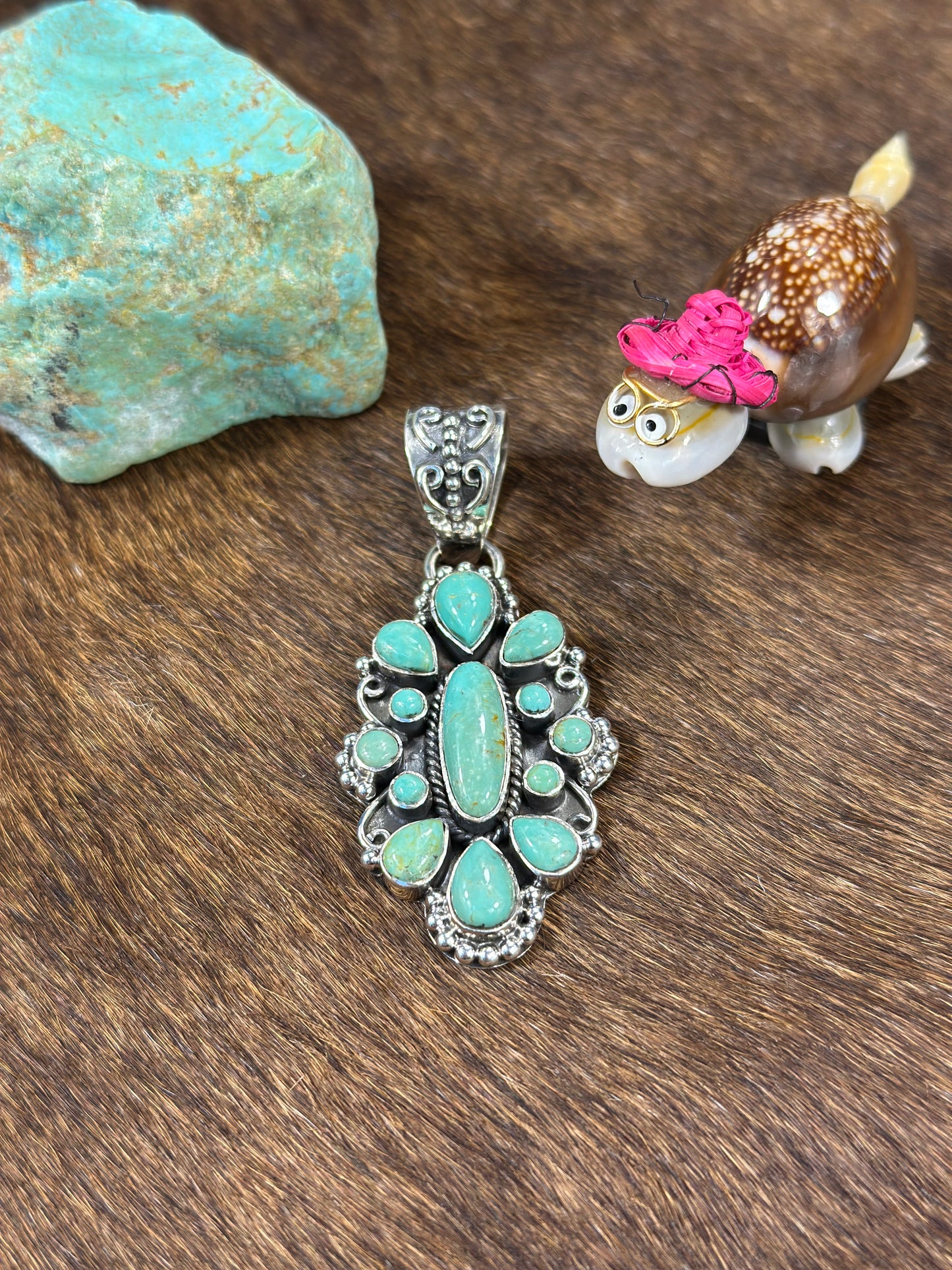 Kingman Turquoise Cluster Pendant