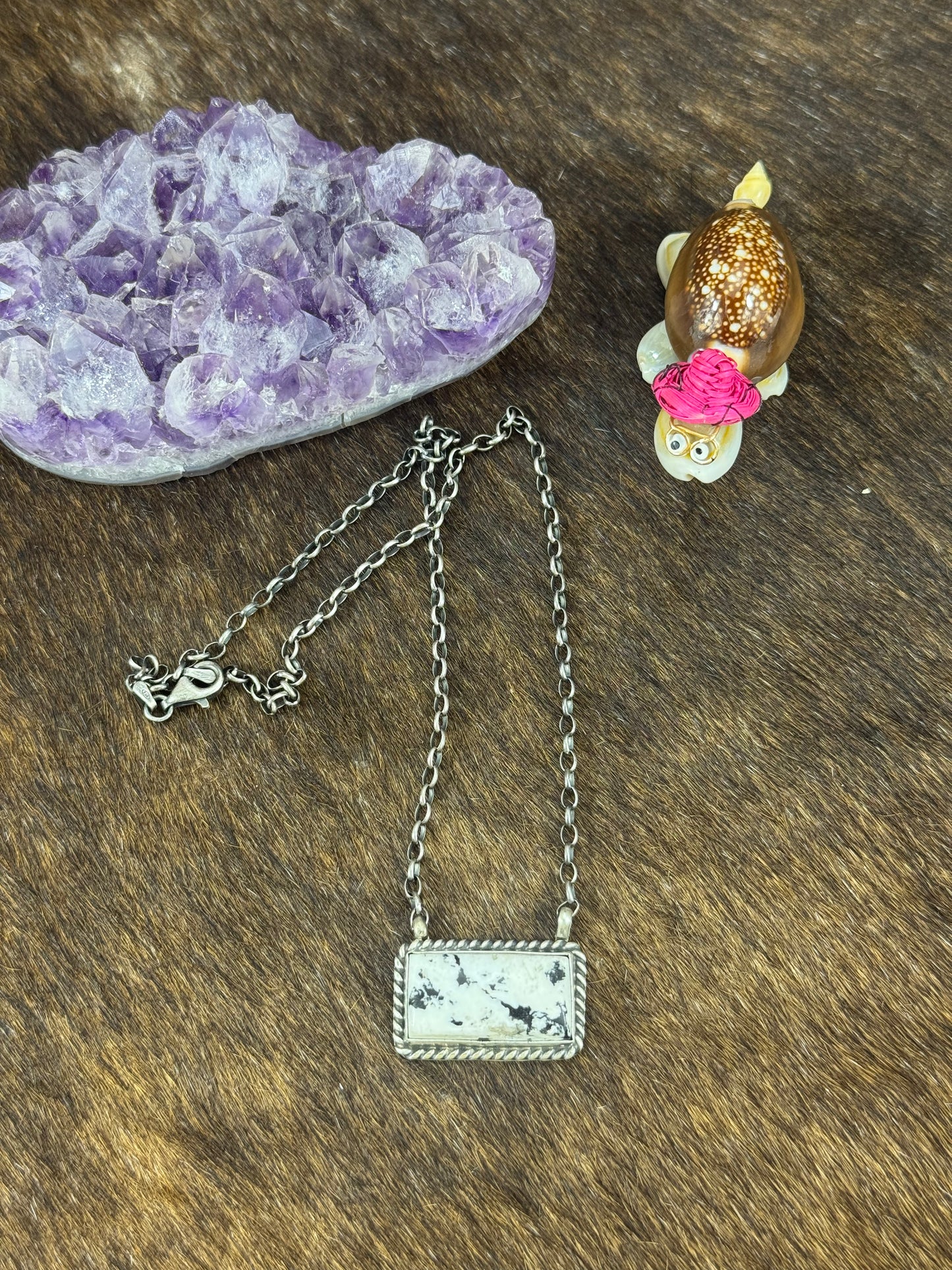 White Buffalo Bar Necklace