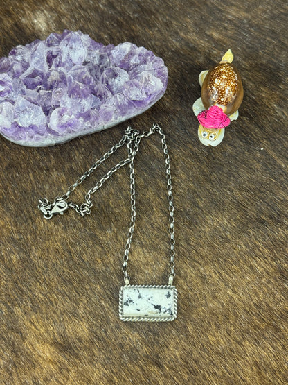 White Buffalo Bar Necklace