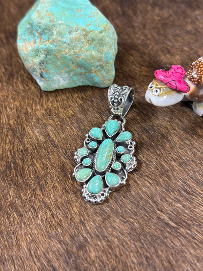 Kingman Turquoise Cluster Pendant