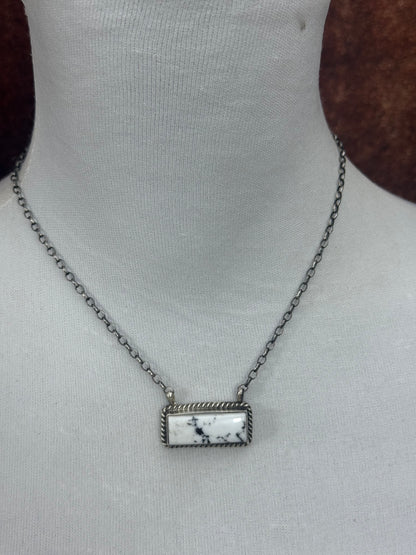 White Buffalo Bar Necklace