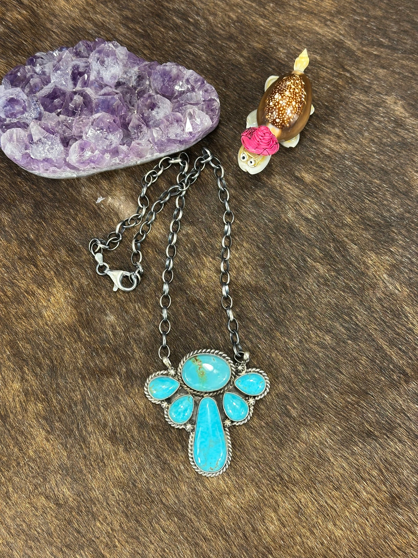 Kingman Turquoise Halo Necklace