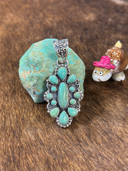 Kingman Turquoise Cluster Pendant