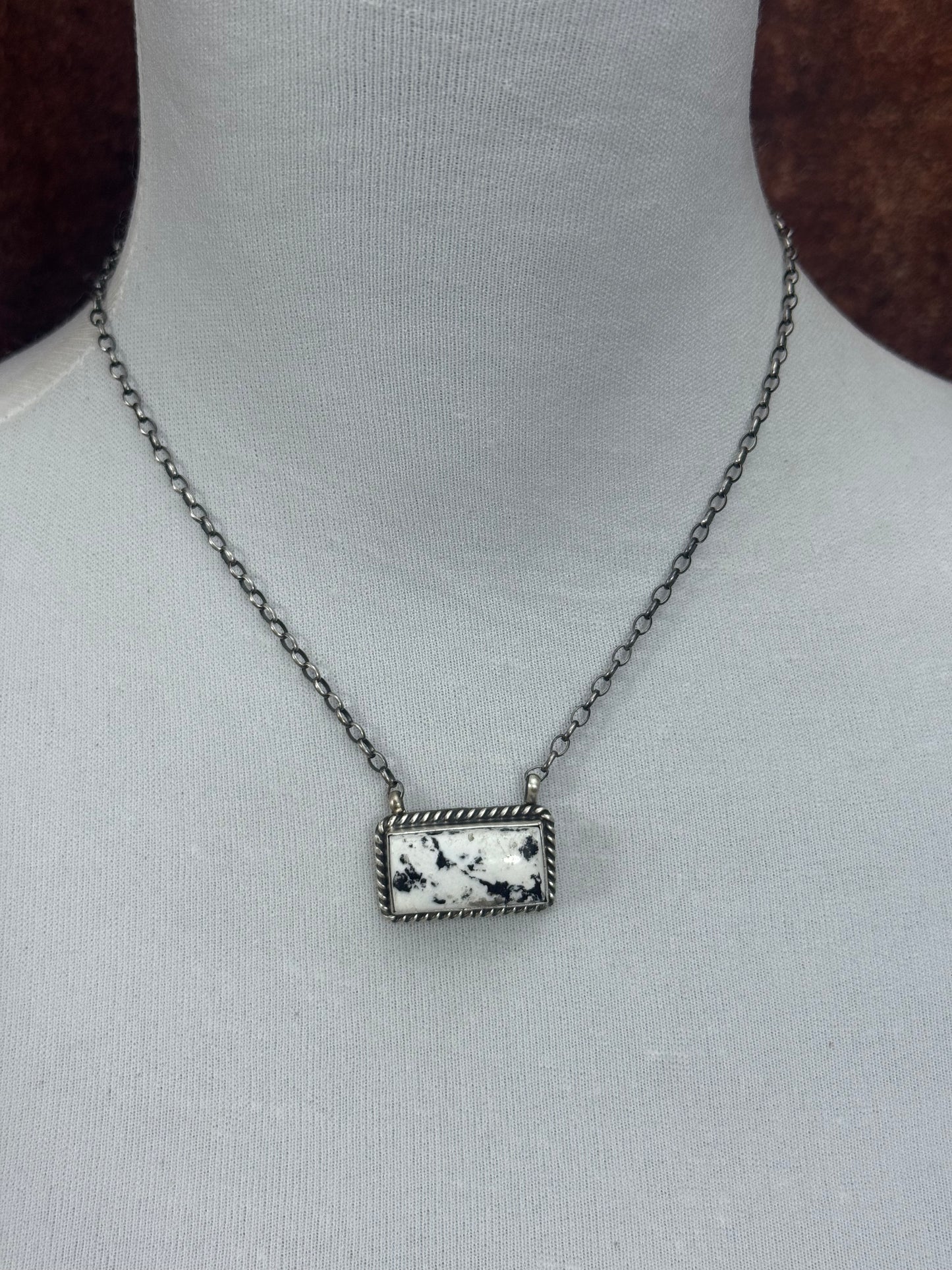White Buffalo Bar Necklace