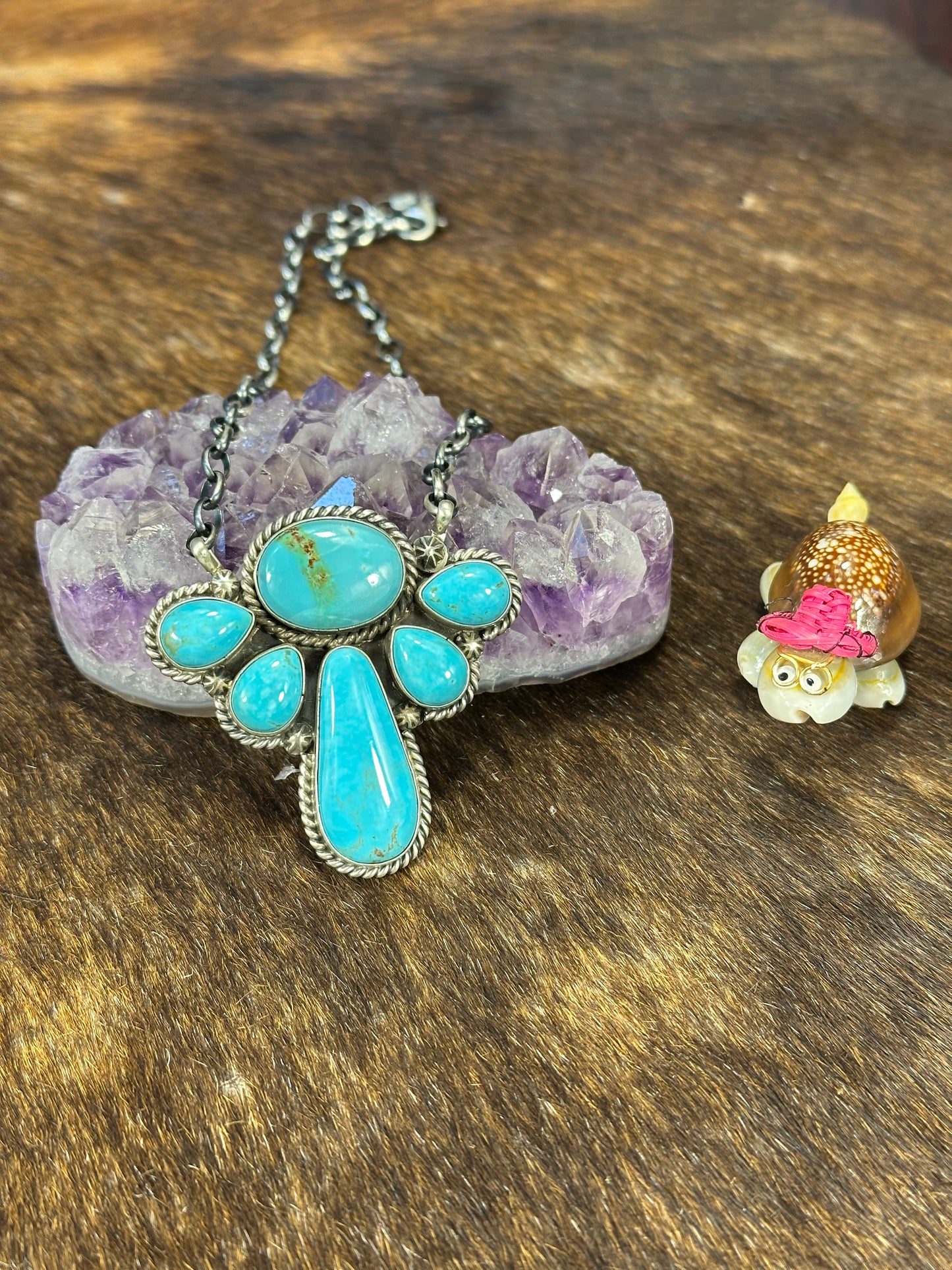 Kingman Turquoise Halo Necklace