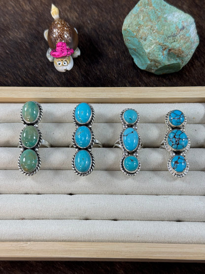 Turquoise 3 Stone Ring
