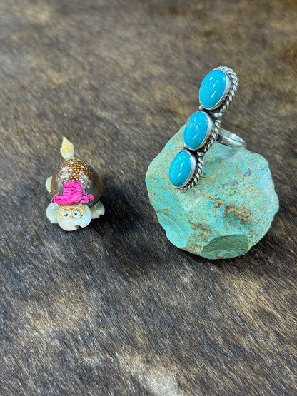 Turquoise 3 Stone Ring