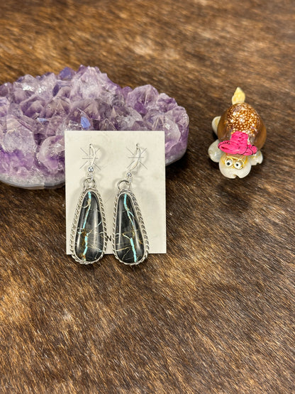 Black Jack Oval Earrings