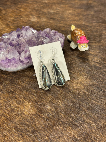 Black Jack Oval Earrings