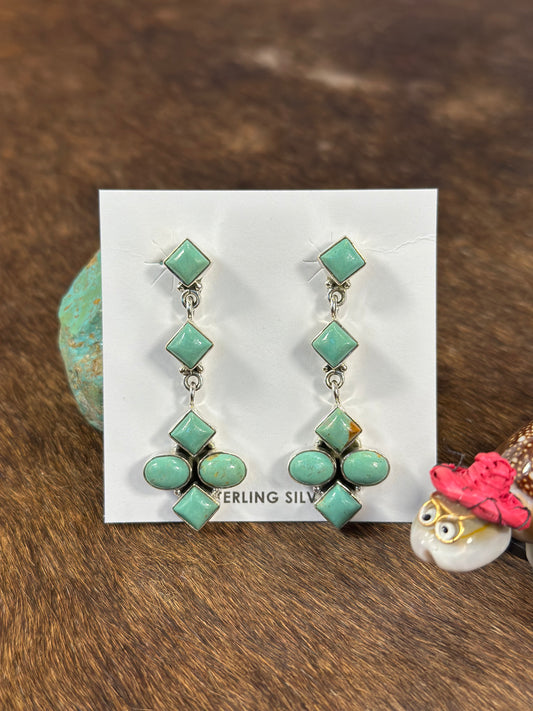 Kingman Turquoise Cluster Earring