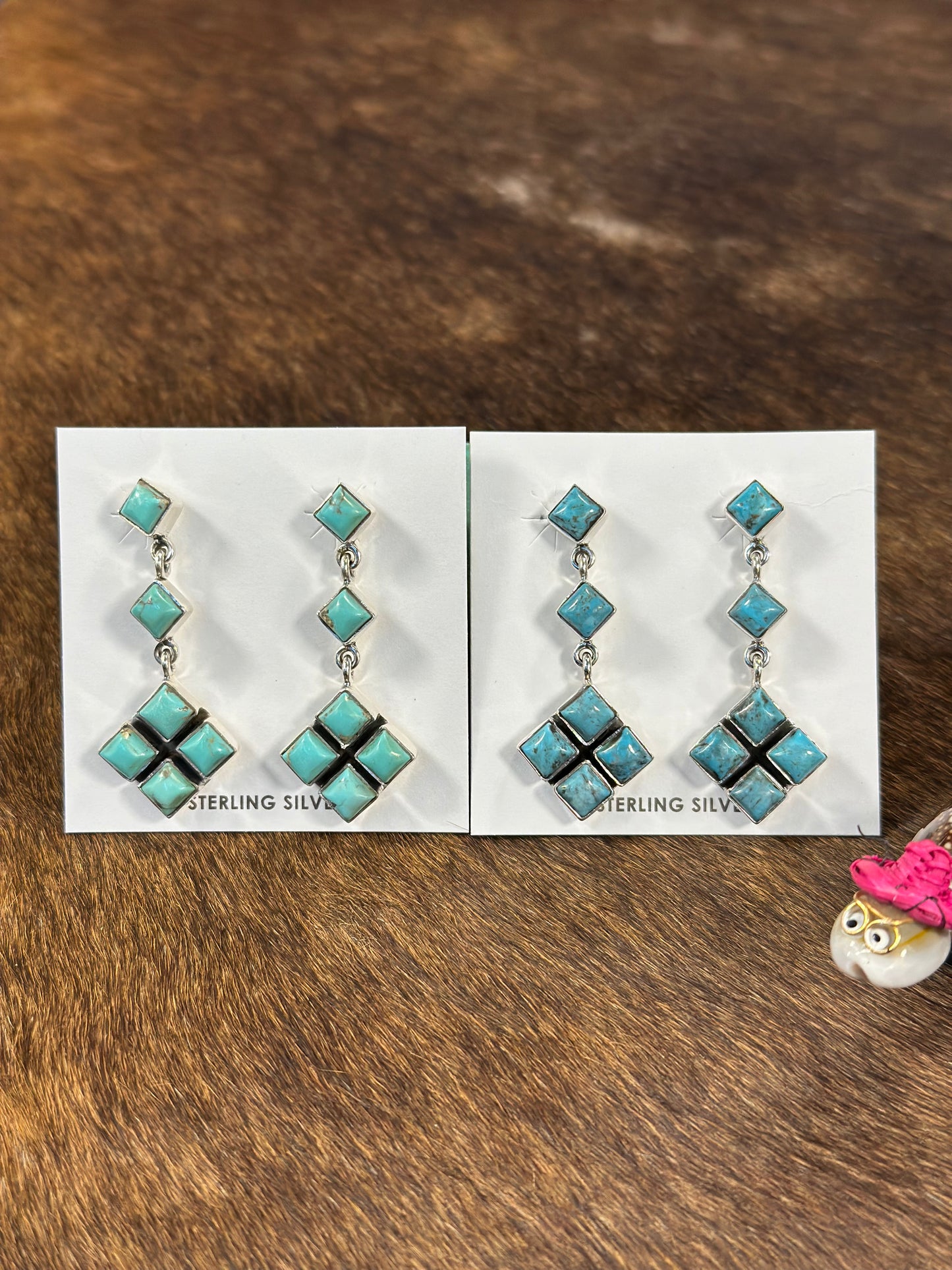 4 Stone Kingman Dangle Cluster Earring