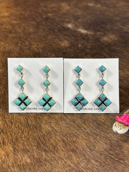 4 Stone Kingman Dangle Cluster Earring