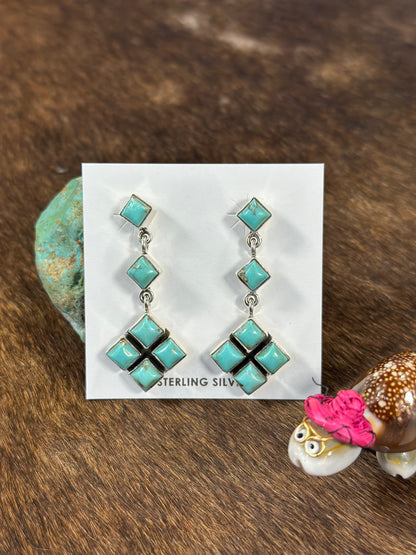 4 Stone Kingman Dangle Cluster Earring