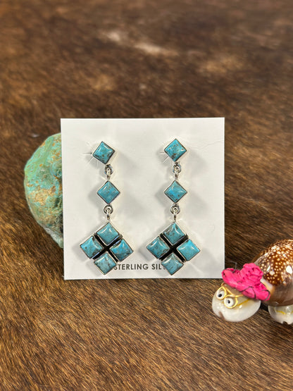 4 Stone Kingman Dangle Cluster Earring