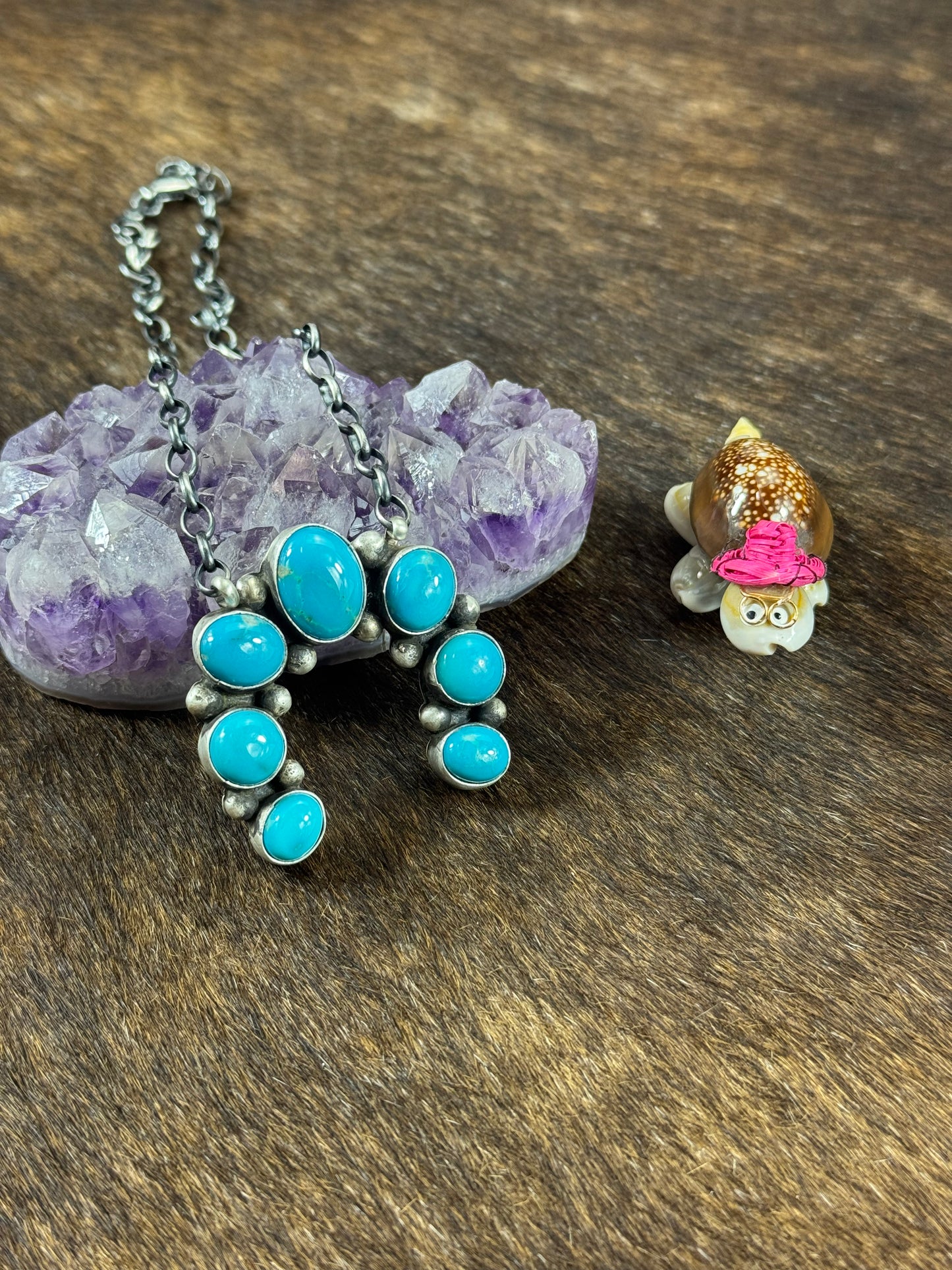 Kingman Turquoise Naja Necklace