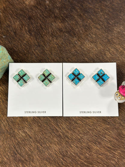 4 Stone Kingman Cluster Earring
