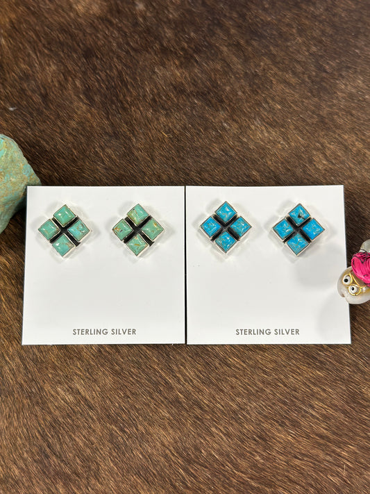 4 Stone Kingman Cluster Earring