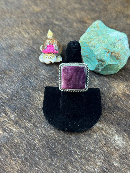 Purple Spiny Square Ring