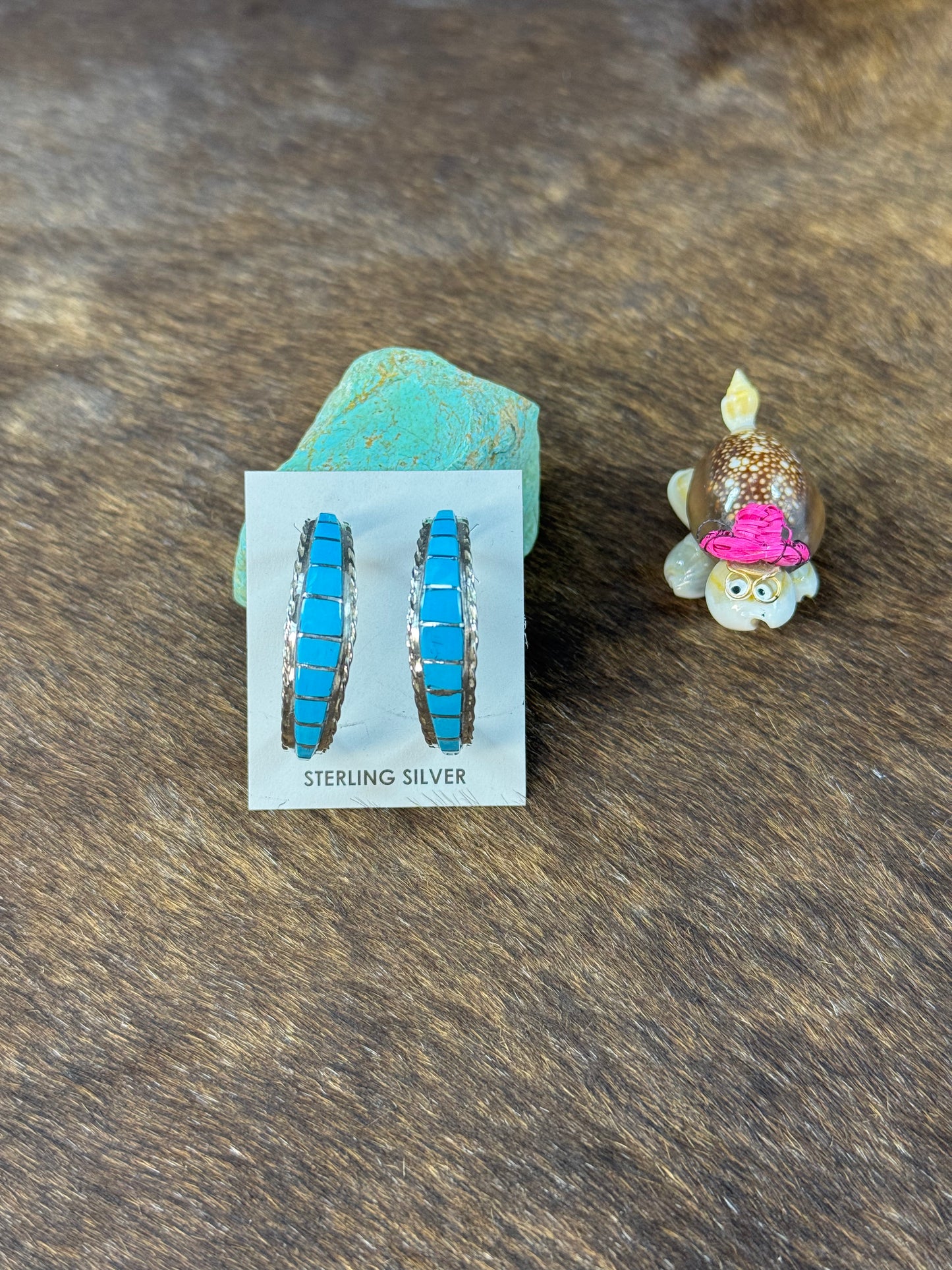 Kingman Inlay Hoop Earring
