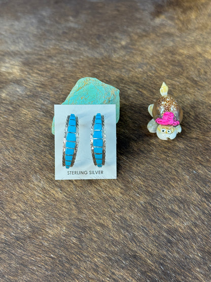 Kingman Inlay Hoop Earring