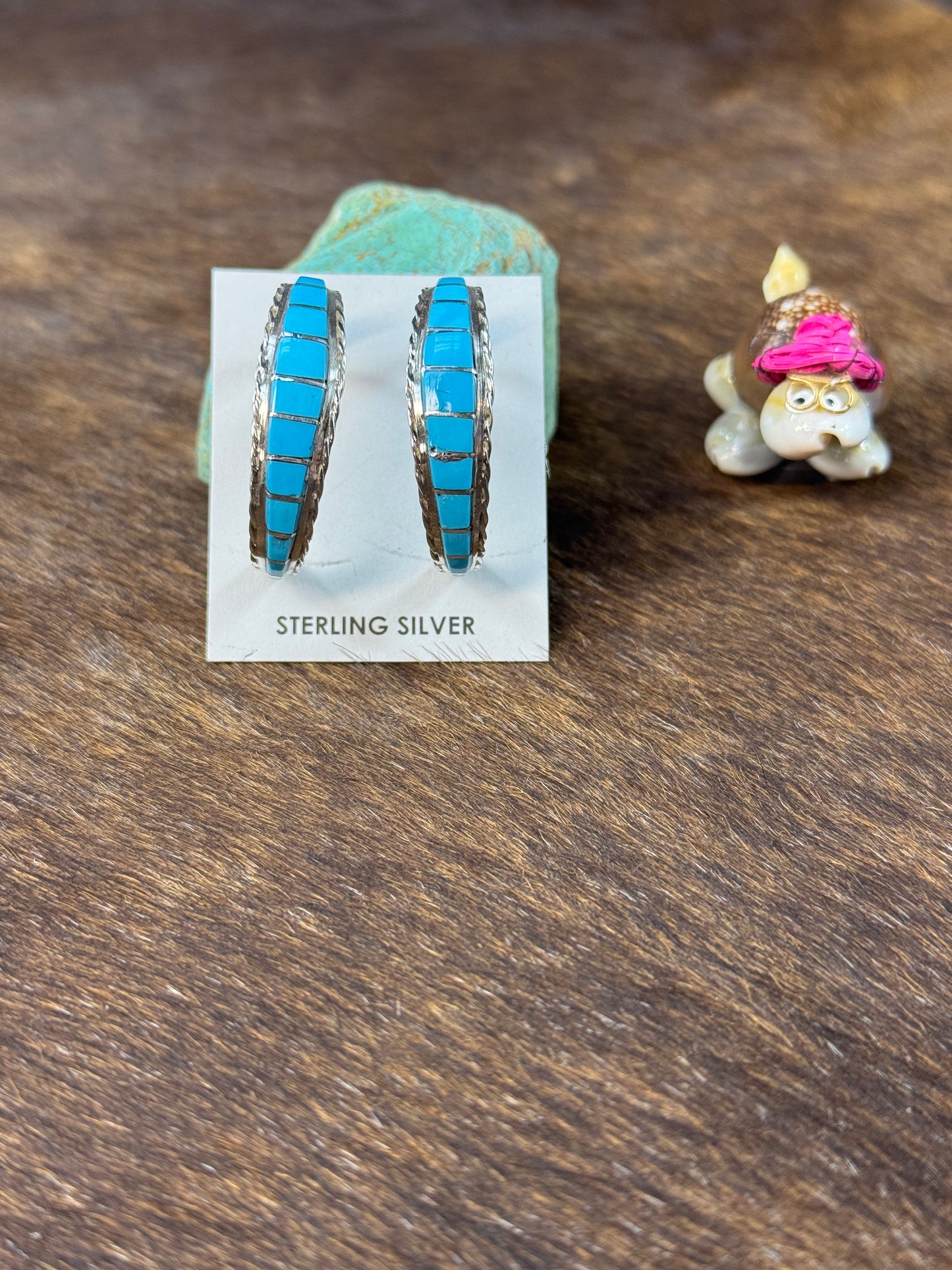 Kingman Inlay Hoop Earring
