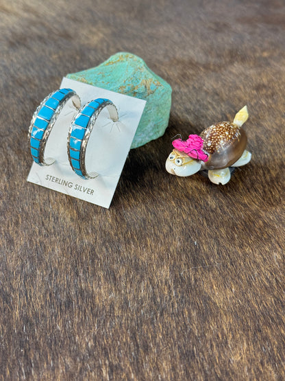 Kingman Inlay Hoop Earring