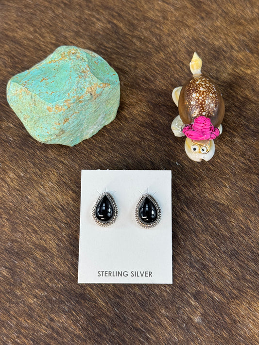 Black Onyx Tear drop Earring