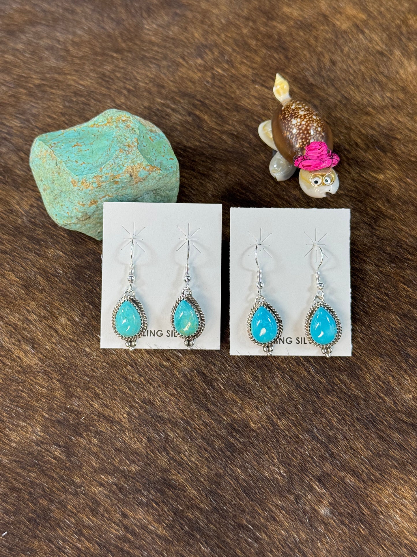 Teardrop Kingman Dangle Earring