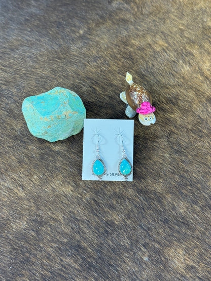 Teardrop Kingman Dangle Earring