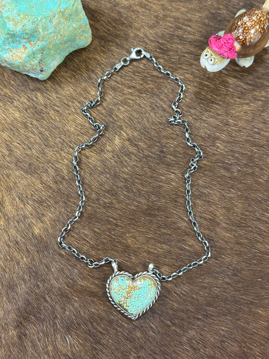 Kingman Turquoise Heart Necklace