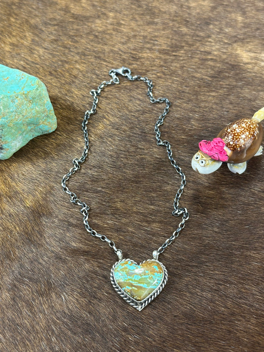 Kingman Turquoise Heart Necklace