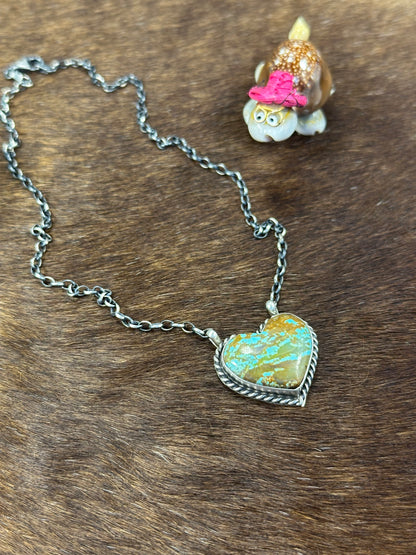 Kingman Turquoise Heart Necklace
