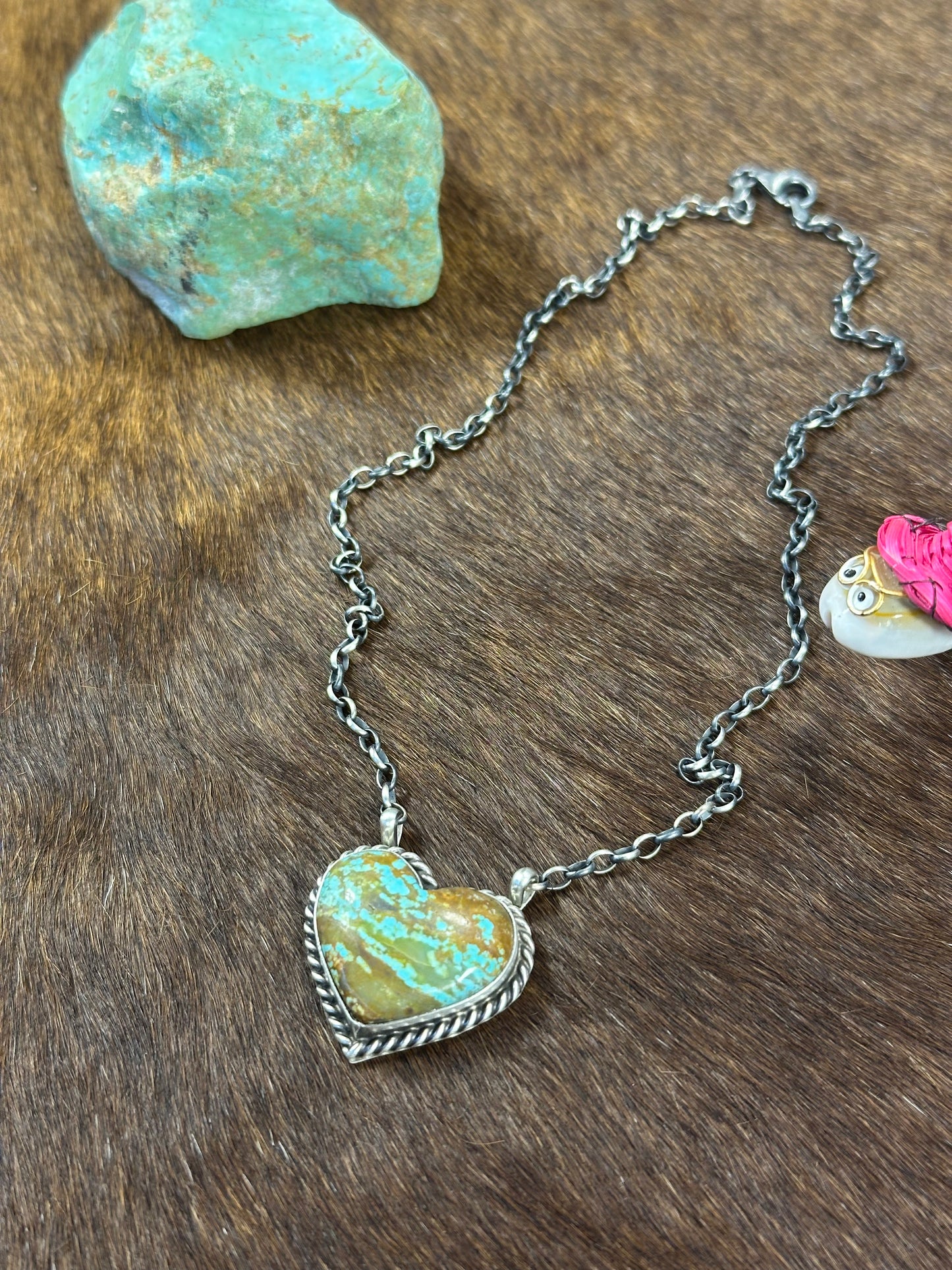 Kingman Turquoise Heart Necklace