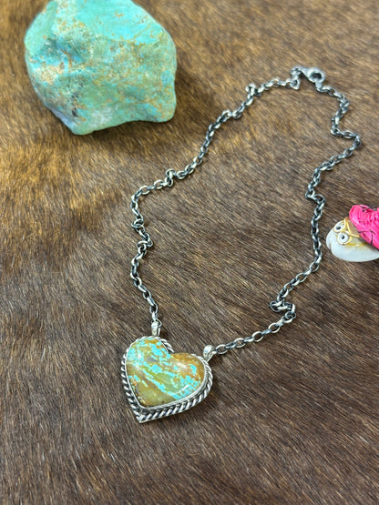 Kingman Turquoise Heart Necklace