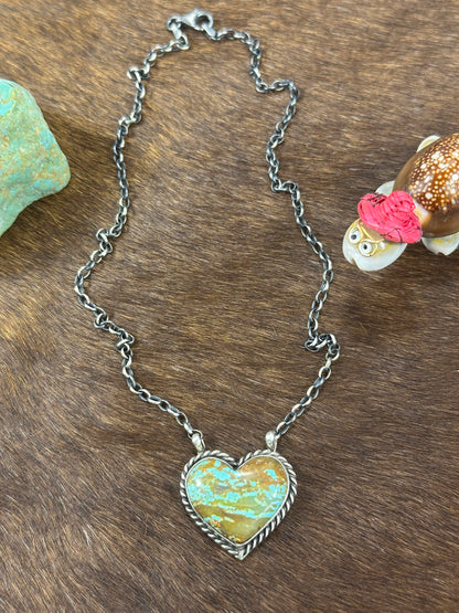 Kingman Turquoise Heart Necklace