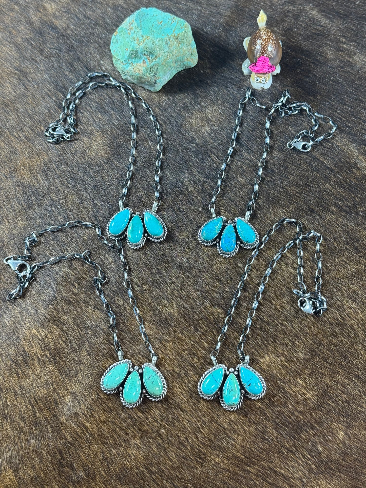 3 Stone Kingman Necklace