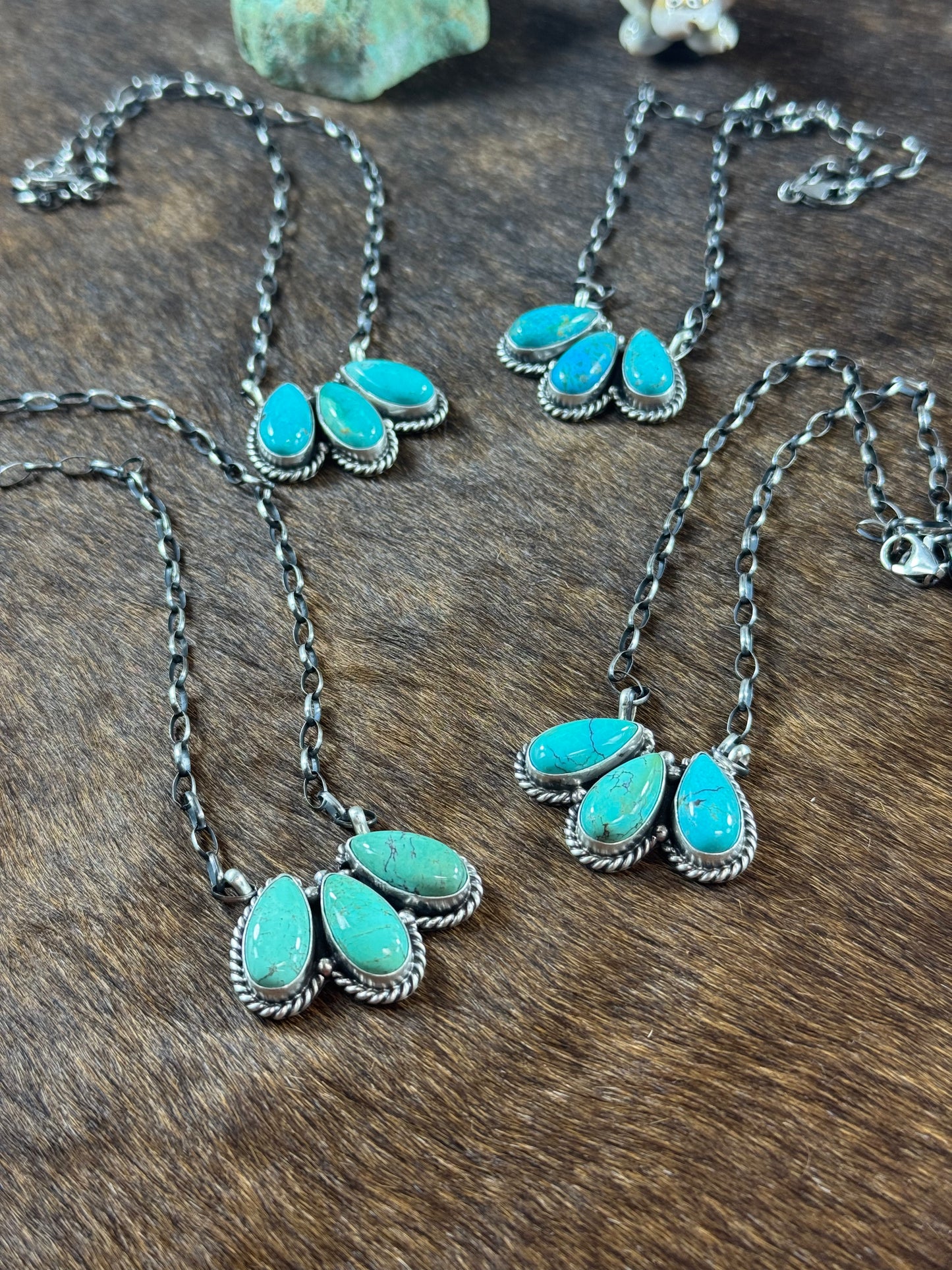 3 Stone Kingman Necklace