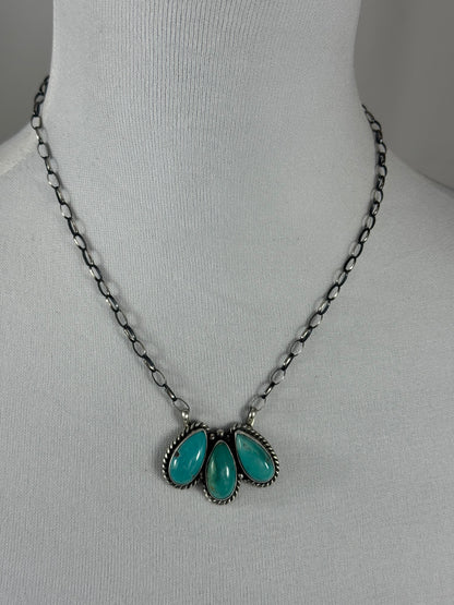3 Stone Kingman Necklace