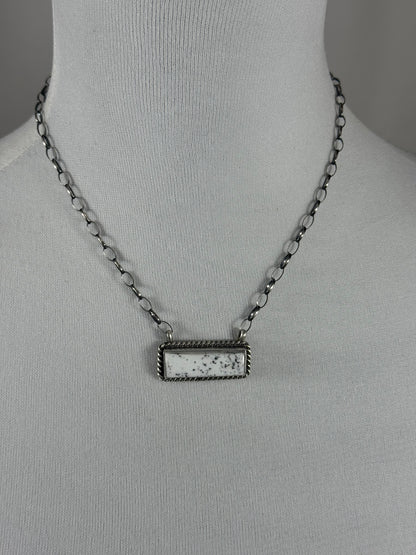 White Buffalo Medium Bar Necklace